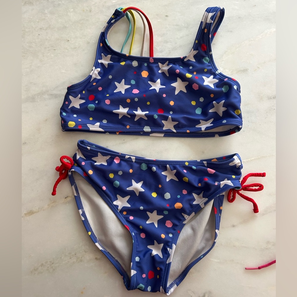 Cat & Jack Starry Blue Bikini Set with Colorful Dots